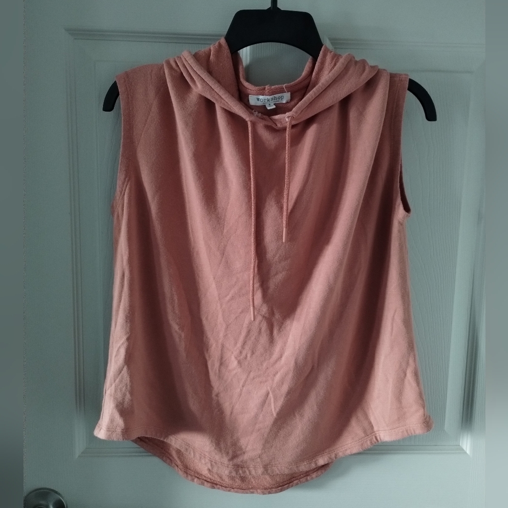 Workshop Republic Clothing Sleeveless Peach Hoodie